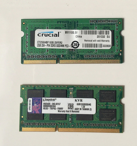 Memorias Ram Ddr3 Crucial Y Kingston