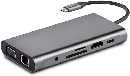 Hub Tipo C 10 En 1/4k/hdmi/rj45/vga/macbook /windows