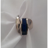 Anillo Ajustable Plata 925 Diseño Pellizco Lapis Lázuli