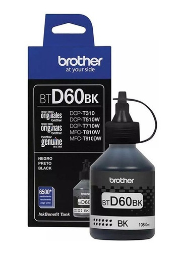 Botella De Tinta Brother D60 Btd60bk T310 T510 T710 810 T910