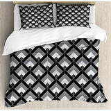 Fundas Para Edredones - Ambesonne Grey And Black Duvet Cover