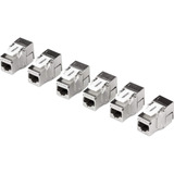 Paquete De 6 Conectores Keystone Rj45 Cat6a Blindados De Tre