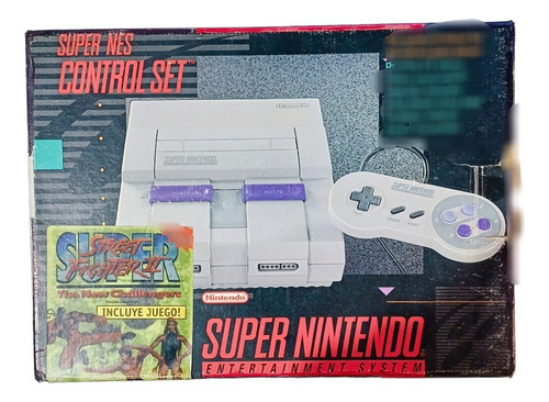 Super Nintendo Con Caja + Juego Street Fighter