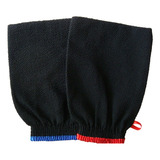 Guantes De Ducha Negros Con Manoplas, 2 Unidades