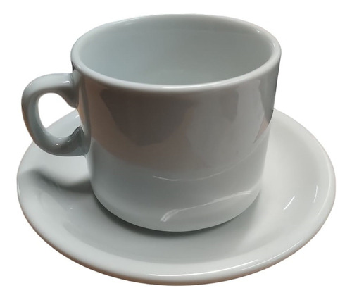  Taza Schmidt De Cafe 270 Ml + Plato Cafe Porcelana X12