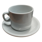  Taza Schmidt De Cafe 270 Ml + Plato Cafe Porcelana X12