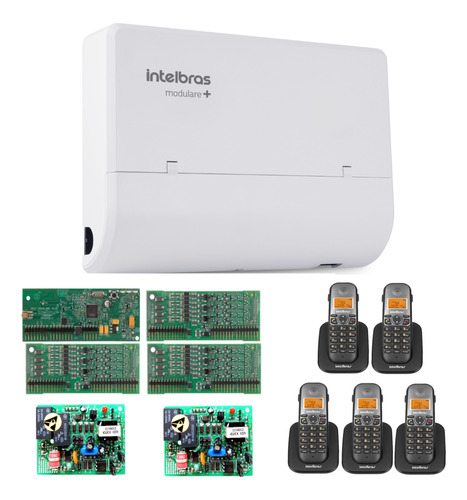 Pabx Modulare 2 L X 12 R + Placa Dect + 5 Ts 5121 Intelbras