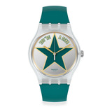 Reloj Swatch Star Dad So29z119 Color De La Correa Verde Oscuro Color Del Bisel Traslúcido Color Del Fondo Gris