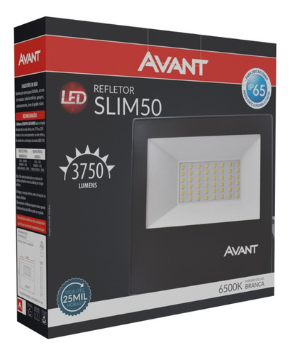 Kit 6x Refletor 50w Led 6500k Avant Prova D Agua Holofote