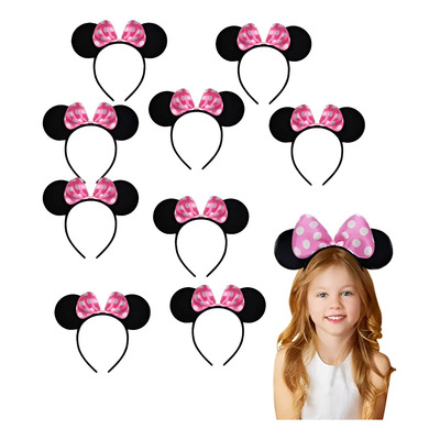 10 Diademas Orejas Minnie Mouse Moño Rosa Pastel | Meses sin interés
