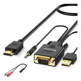 Foinnex Cable Vga A Hdmi De 10 Pies/3 M, 1080p Vga A Hdmi