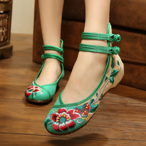 Zapatos De Tela Con Bordado Ry Flowers Para Mujer, Informale