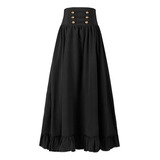 Falda Negra Larga Aesthetic Goticas Clásico Edad Media
