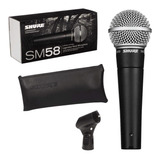 Micrófono Sm58 Shure Dinámico Gris Oscuro Con Plateado.