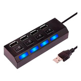 Hub Usb 4 Portas Switch Chave On/off E Led Indicador