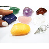 Reiki Radiestesia Kit Pêndulo+pedra 7chacras Grande+apostila