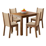 Juego De Comedor Vekka Luna Leone 4 Sillas Clásico 104 Cm