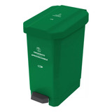 Caneca Plástica 22l Verde Para Organico Con Pedal