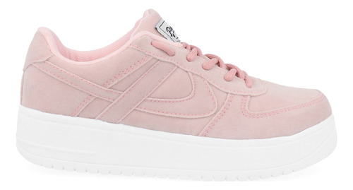 Tenis Estilo Urbano Panam Color Rosa Con Costuras Para Mujer