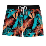 Short Praia Masculino Estilo Mauricinho Folhas Tropical 0067