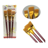 Set 3 Pinceles Planos Grandes Pincel Brocha Espatulado