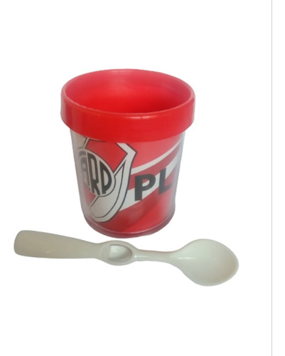 Taza Plastica  River Plate C/ Cucharita 