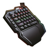 Teclado Mecânico Single Hand Gamer Rainbow Led Switch Azul