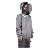 Ropa Protectora Gris De Media Longitud Para Abejas Con Capuc