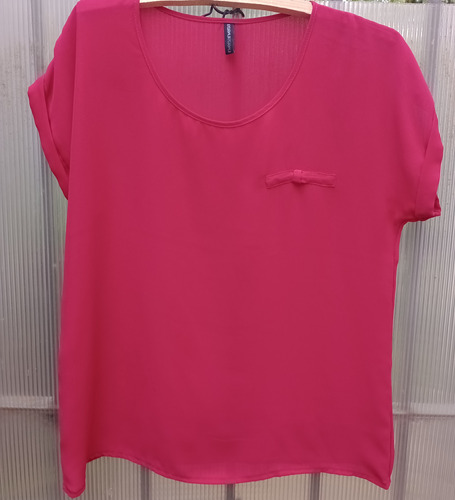 Blusa Color Rojo, Manga Caída, Talle 40 O S, Como Nueva!!!!