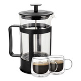 Cafeteira Prensa Francesa Manual Cremeira Vidro Espuma 600ml