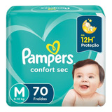 Fralda Pampers Confort Sec Super Tamanho M Com 70 Unidades Gênero Sem Gênero Tamanho Médio (m)