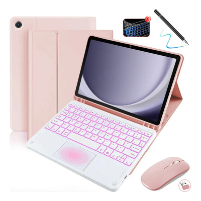Funda C\u002Fteclado Mouse+ Lápiz Para Galaxy Tab A9+ Plus 11'' Ñ Para Galaxy Tab A9+ Plus Sm-x210\u002Fx216\u002Fx218 Usb Mouse Bluetooth Keyboard Y Mouse Funda Par A9 Plus Rosa | Envío gratis