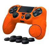 Ps4 Funda Expert Silicona Playstation 4 + 8 Grips Color Naranja