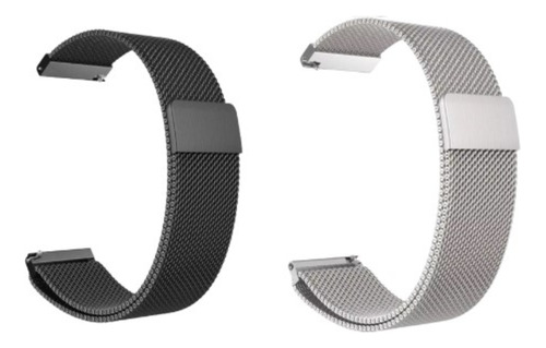 Kit Pulseira Magnética Compatível Xiaomi Amazfit Gtr 4 A2166 Cor Preto-prata