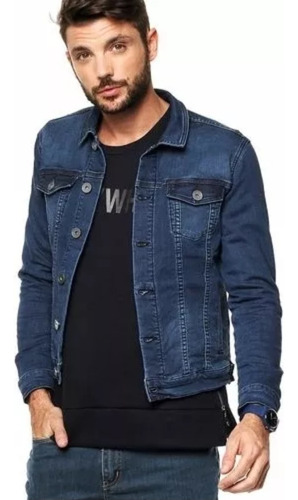 Campera Jean Hombre Negra Negro Talle Especial Grande Amplio