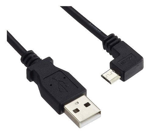 Cable Usb A Microusb 90 Grados Codo Compatible Celular Ps4 Color Negro