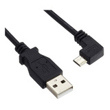 Cable Usb A Microusb 90 Grados Codo Compatible Celular Ps4 Color Negro