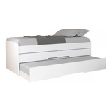 Cama De Solteiro Bibox Juliette 2 Gavetas Branco Fosco -