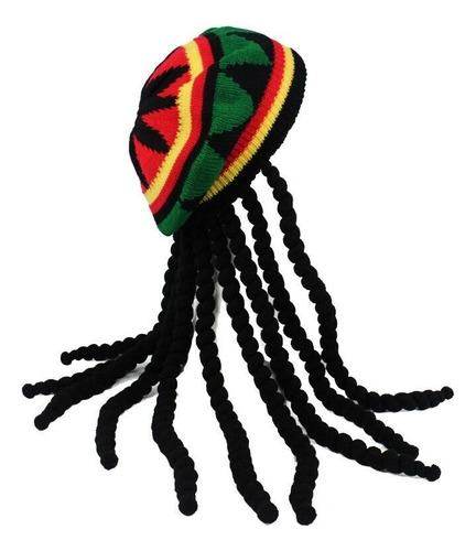 Peluca Rasta Con Gorra Para Accesorio De Disfraz De Cosplay