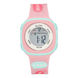 Reloj Infantil Slop Niño Y Niña Moda Color De La Correa Rosa Color Del Bisel Rosa Color Del Fondo Gris