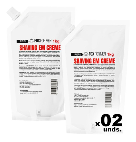 Shaving Creme Pré Barba Refil Contorno Perfeito Fox For Men