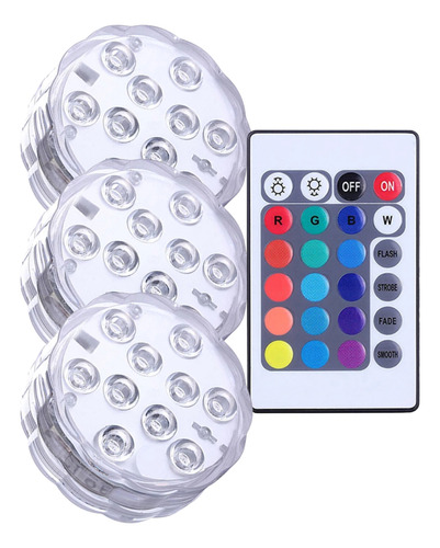 Iluminação Flutuante Piscina Subaquático 3x Luz Led Banheira