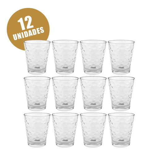 Vaso Fresh Blanco De Vidrio Durax 350ml X12u Bazar Color Vidrio