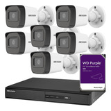 Kit Dvr Hikvision 8ch Acusense + 6 Camaras 1080p + Disco 1tb