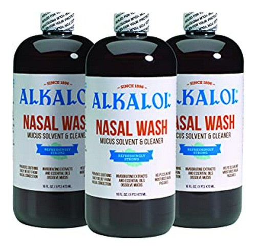 Solución Nasal Alkalol, 16 Oz - Pack De 3