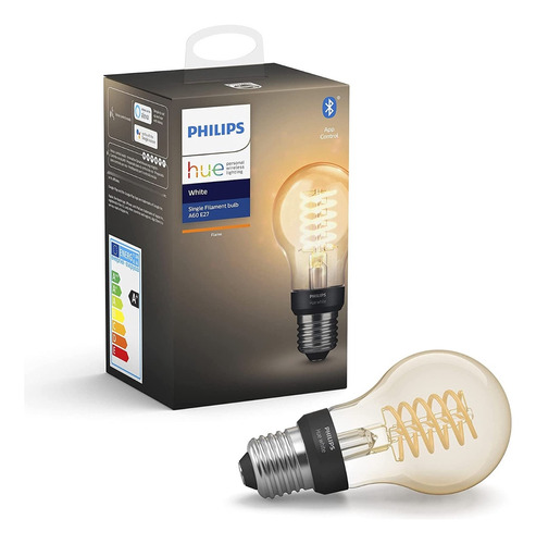 Philips Hue Bombilla E27 Filamento Redonda Vintage - Cálido