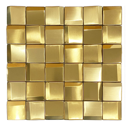 Paneles De Pared 3d, Azulejos De Mosaico De Metal Dorado De