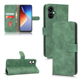 Funda De Piel Verde Skin Feel Para Tecno Camon 19 Neo