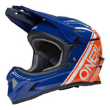 Casco Oneal Sonus Split Azul Naranja Para Ciclismo Downhill Talla S (55-56cm)