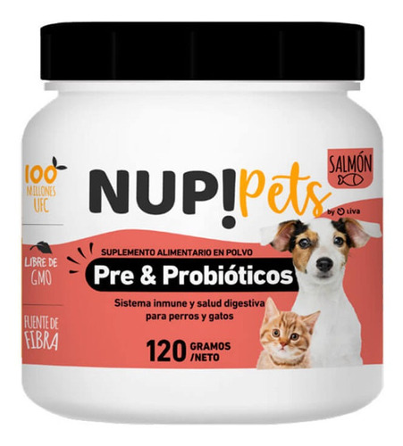 Nup! Pets Suplemento En Polvo Pre Y Probióticos Perro Y Gato Salmon